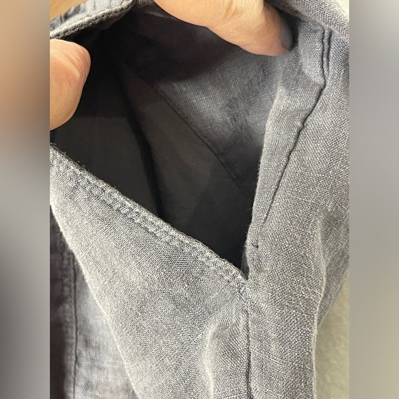 Caslon 100% Linen Skirt Pockets Size M Gray A-Line Pull On - Picture 3 of 6